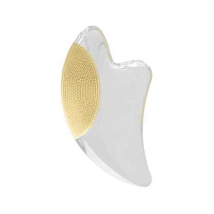 Crystal Gua Sha Sculpting Massage Tool with Dual Silicone Brushes
